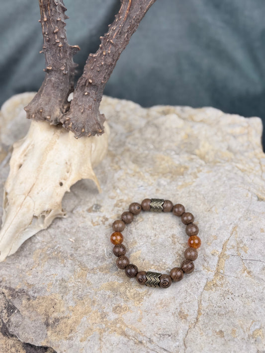 Armband „Feuerschuppe“ – Drachenstein & Antik-Gold