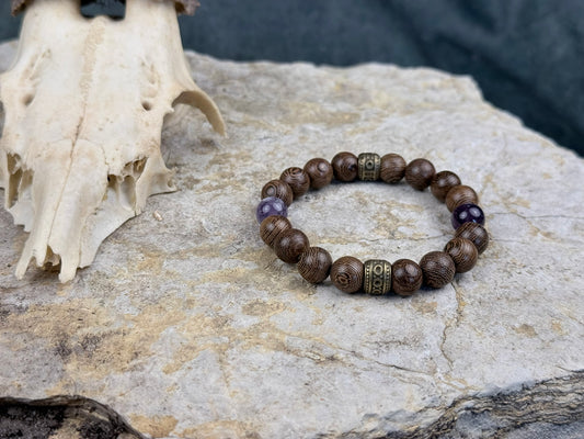 Armband „Nachtweise“ – Amethyst & Antik-Gold