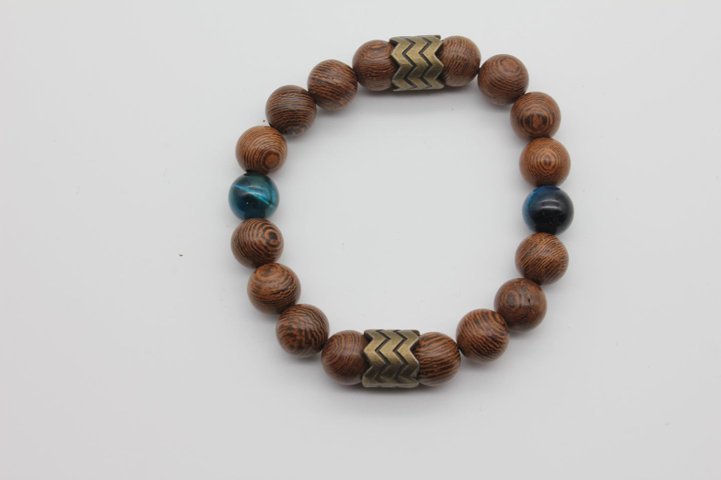 Armband „Nordblick“ – Blaues Tigerauge & Antik-Gold |