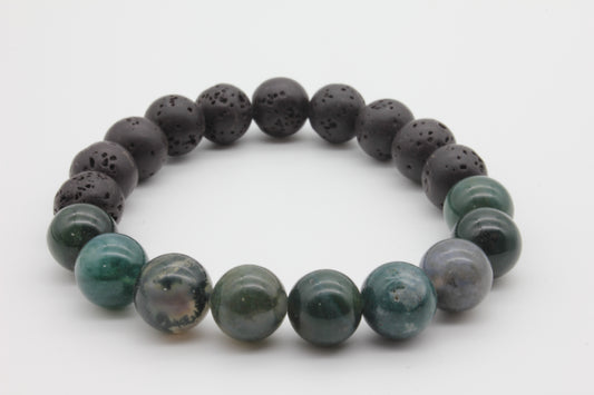 Erdkraft – Armband aus Lavastein & Chrysokoll