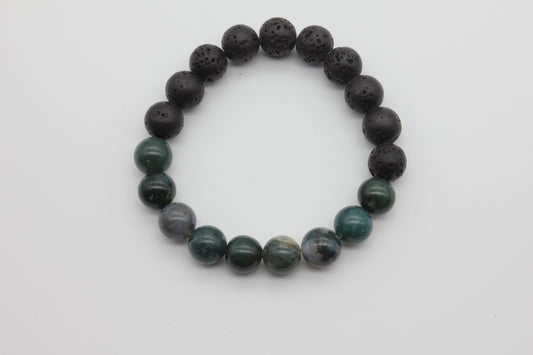Erdkraft – Armband aus Lavastein & Chrysokoll