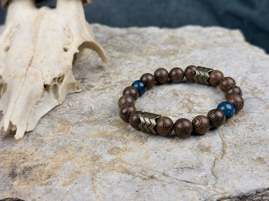 Armband „Nordblick“ – Blaues Tigerauge & Antik-Gold |