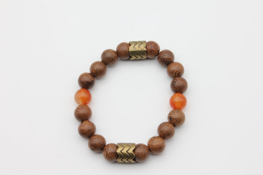 Armband „Feuerschuppe“ – Drachenstein & Antik-Gold